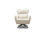 Poltrona In Tessuto Poltrona Wing Chair Beige Imbottita Soggiorno Seduta Monoposto