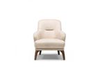 Poltrona In Tessuto Poltrona Imbottita Beige Soggiorno Poltrona Ad Ala Con Seduta Singola