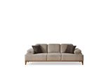 Dreisitzer Divano 3 Sitzer Polstersofa Beige Divano Moderno Jvmoebel