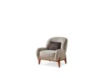 Poltrona Wing Chair Poltrona In Tessuto Grigio Sedile Imbottito Soggiorno Monoposto
