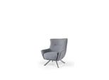Poltrona In Tessuto Soggiorno Poltrona Monoposto Wing Chair Grigio Seduta Imbottita