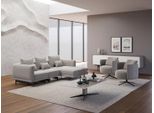 Set Da Salotto Divano Angolare A L + 2X Poltrona + Tavolino Grigio Jvmoebel