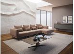 Set Soggiorno Divano Angolare A L + Tavolino Beige 2 Pezzi Jvmoebel