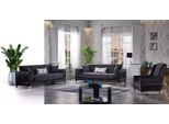 Set Soggiorno Divani 2X 3 Posti + Poltrona Nero 3Pz Jvmoebel