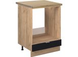 Vicco Mobile Per Forno Da Incasso Fame-Line, 60 Cm , Pl Rovere, Nero A Righe/Quercia Dorata
