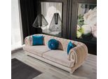 Divano Imbottito Chesterfield Beige Di Design A Tre Posti Divani Tessili A 3 Posti