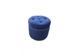 Chesterfield Pouf Tessile Sgabello Rotondo Sgabello Imbottito Sedile Sgabello Nuovo