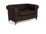 Divano Chesterfield A Due Posti Imbottito In Tessuto Divani A 2 Posti Marrone Nuovo