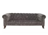 Divano Classico In Pelle - Divano Chesterfield Grigio In Tessuto 3 Posti Nuovo Jvmoebel ®