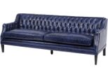 Divano Chesterfield Blu Divano Imbottito In Tessuto Pelle Divano Set 4 Posti Nuovo