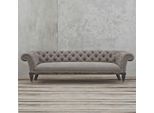 Divano Chesterfield Divano Imbottito Tessuto Pelle Divano Imbottito Set 4 Posti