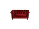 Divano Barocco Rosso - Chesterfield Tessuto 2 Posti Pelle Tessuto Jvmoebel ® Nuovo