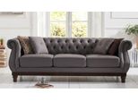 Divano Chesterfield Divano Tappezzato Tessuto Divano In Pelle Set Tappezzato Legno Nuovo