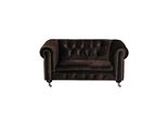 Divano Barocco Nero Divano - Chesterfield Tessuto 2 Posti Pelle Tessuto Jvmoebel ®