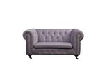 Chesterfield 2 Posti Classico Di Lusso Barocco Rococò Divano In Pelle Tessile
