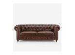 Divano Chesterfield A 3 Posti Classico Di Lusso Barocco Rococò Divano In Pelle Tessile Nuovo