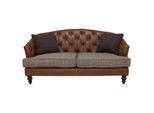 Divano Chesterfield A 3 Posti Classico Di Lusso Barocco Rococò Divano In Pelle Tessile Nuovo