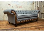 Grigio Chesterfield Tessuto Divano Divano Divano Divano Sedile Divani Tessile Nuovo Rivestimento