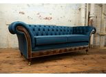 Divano Chesterfield Blu In Tessuto Divano Divano Seduta Divani Imbottitura Tessile Nuovo