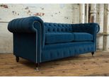 Divano Blu In Tessuto Chesterfield Divano Divano Divano Sedile Divani Tessile Nuovo Rivestimento