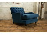 Poltrona Design Divano Divano Relax Tessile Lounge Club Seduta Imbottita Lusso Blu Nuovo