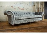 Divano Chesterfield Divano Imbottitura Divani Divani Quattro Posti Tessuto 265Cm Cuscini Seduta
