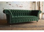 Divano Classico Chesterfield Design Divano A 4 Posti Divano In Pelle Velluto Grande Verde Nuovo