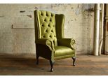 Lounge Ears Poltrona Club Mobili Di Design Tv Divano Sedia Velluto Imbottito Sedile Nuovo