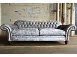 Divano Classico Chesterfield Divano A 4 Posti Divano In Pelle Di Velluto Design Grigio 240Cm