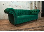 Divano Classico Chesterfield Divano A 4 Posti Divano In Pelle Vellutata Design Grande Verde Nuovo