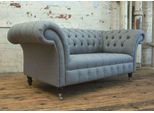 Divano Chesterfield Originale Jvmoebel Tessuto Divani Tessuto Grigio 185Cm Divani