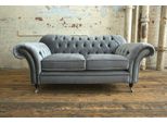 Divano Chesterfield Originale Jvmoebel Textil Divani Divani Tessuto Grigio 200Cm Divano