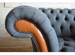 Poltrona Divano Tappezzeria Divano Tessile Chesterfield Divani 1,5 Posti Singoli Grigio
