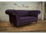 Divano Classico Chesterfield Divano A 3 Posti Divano In Velluto Pelle Design Viola Tappezzeria
