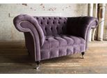 Poltrona Chesterfield Divano Tappezzeria Divano 1,5 Posti Singolo Tessile Viola