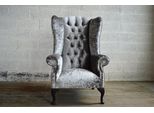 Poltrona Ad Ala Divano Chesterfield Divano Imbottito 1 Posto Poltrona Divani Tessuto Argento