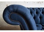 Divano Chesterfield Sedile Tessuto Divani Divani Imbottitura Velluto 3 Posti