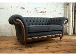 Lusso Divano Chesterfield Divano Tappezzeria Seduta Divani Divani Tessile Nero Originale