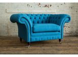 Divano Blu Imbottitura Divano Chesterfield Sedute Tessuto Tessuto Pelle Divani Nuovo