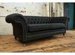 Divano Classico Chesterfield In Pelle Nera Tessile Divano Seduta Tappezzeria Tessuto Divani