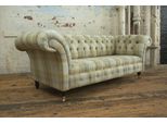 Divano Chesterfield Divano Tappezzato 3 Posti Set Divani Beige Nuovo