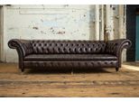 Classico Chesterfield Rivestimento In Pelle Divano Di Lusso Design Divano 4 Posti Nuovo