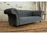 Classico Chesterfield Arancione In Pelle Tessile Divano Sedile Imbottitura Tessuto Divani