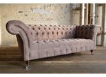 Divano Chesterfield Classic In Pelle Seduta Tappezzeria Tessuto Divani Grigio Tessile