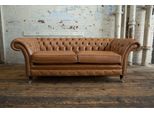 Divano 3 Posti Divano Chesterfield Imbottito Set Di Sedili In Pelle Marrone Tessile