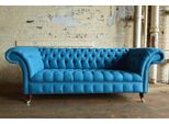 Divano Chesterfield Blu In Pelle Tessile Divano Classico Sedile Imbottito Divani In Tessuto