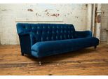 Divano Chesterfield Blu Divano Tappezzeria Sedute Tessuto Tessuto Pelle Divani Nuovo