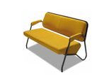 Soggiorno Moderno Giallo A Due Posti Divano In Pelle Di Design Mobili A 2 Posti