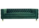 Divano Chesterfield A 4 Posti, Design Di Lusso, Arredamento In Tessuto, Divani Verdi