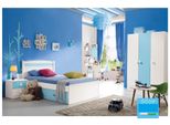 Set Completo Per Bambini Camera Dei Giovani Letto Cassettiera Armadio Tavolo Ufficio 4 Pezzi Mobili